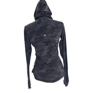 LULULEMON HOODED DEFINE JACKET 8 BLACK HERITAGE CAMO DEEP COAL‎ BLACK